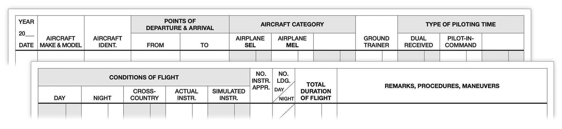 ASA Standard Pilot Log Book - Black image 1