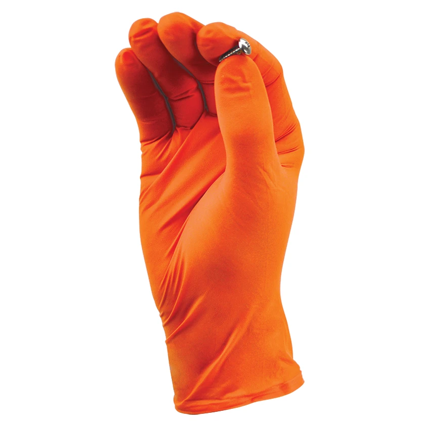 TGC Orange Nitrile Disposable Gloves High Visibility - Box of 100 image 1