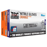 TGC Orange Nitrile Disposable Gloves High Visibility - Box of 100