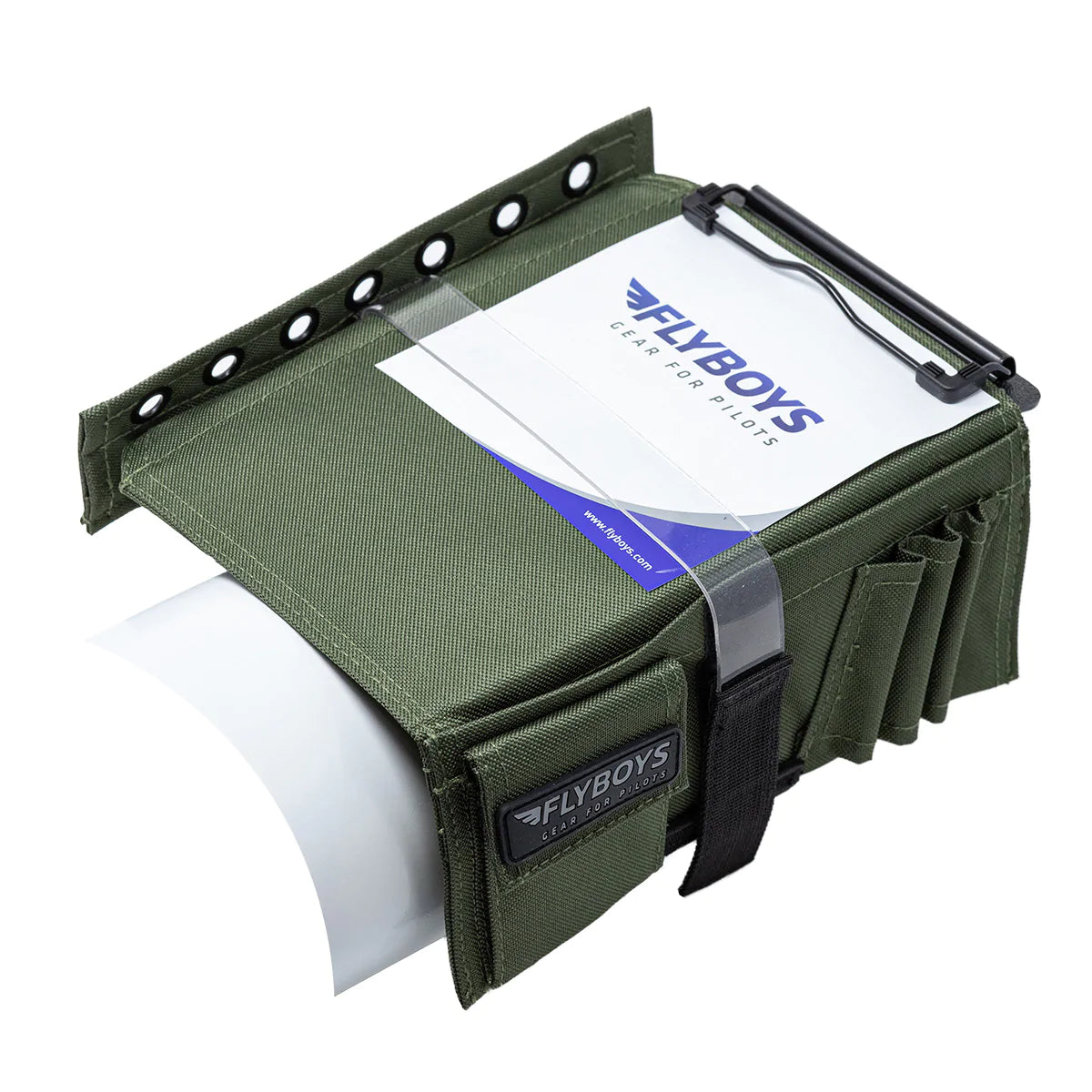 Flyboys Kneeboard with Clipboard & Eyelets - Olive Green Colour image 0
