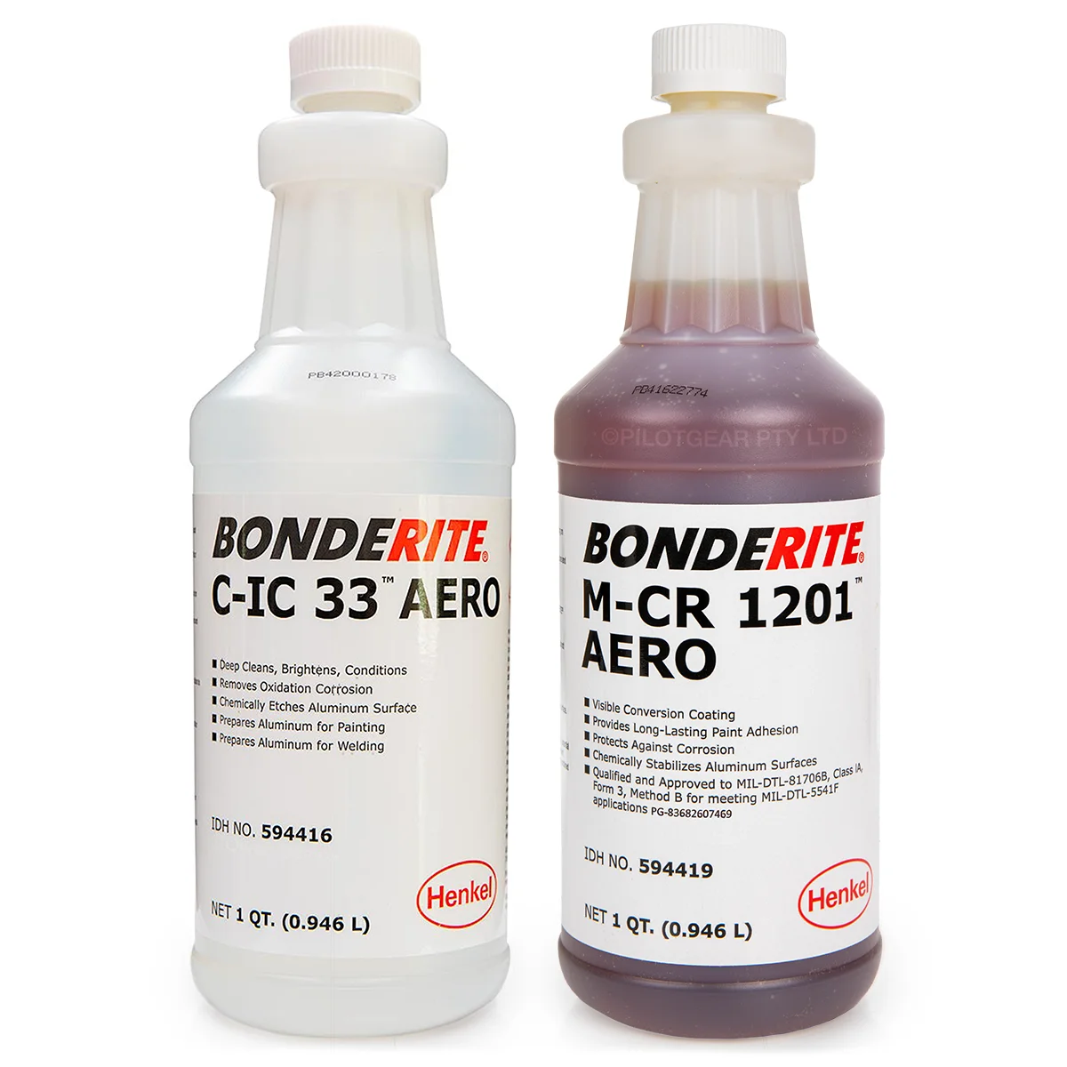 Bonderite C-IC 33 Aero (Alumiprep 33) & Bonderite M-CR 1201 Aero (Alodine 1201) – 1 Quart Each