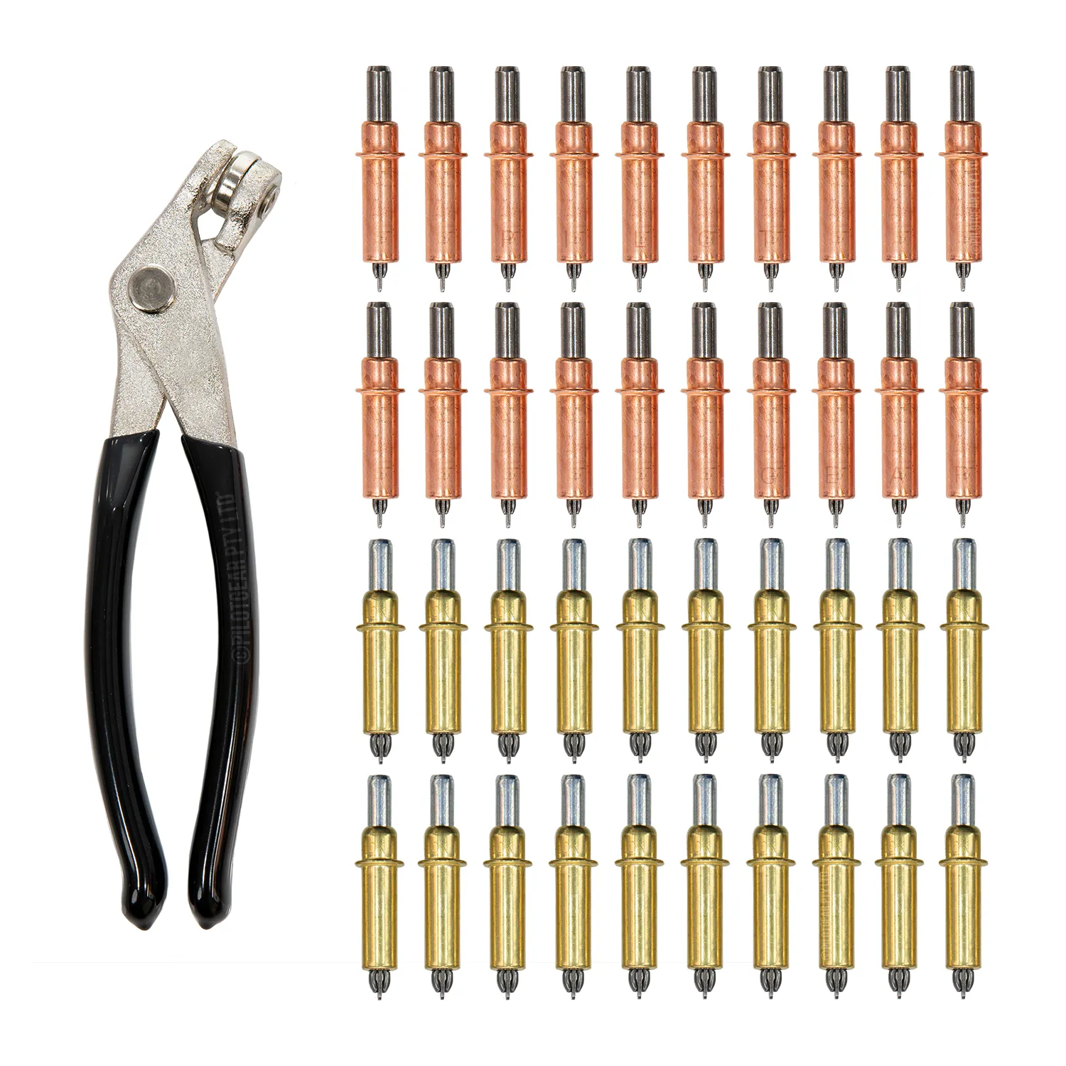 40-Pack of Cleco Sheet Holders with Pliers – 20x 1/8" and 20x 3/16" Panel Fasteners & Removal Tool image 0