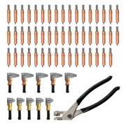 Cleco Fastener Kit – 50 Sheet Metal Pins (1/8″) & 10 Side Grip Clamps (1″ & ½″) with Pliers image 0