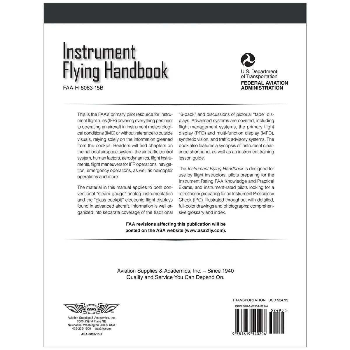 Asa Wave Instruments ASA Instrument Flying Handbook – Pilot Gear