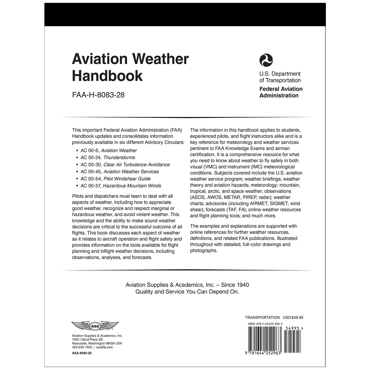 Aviation Weather Handbook by Federal Aviation Administration (FAA)