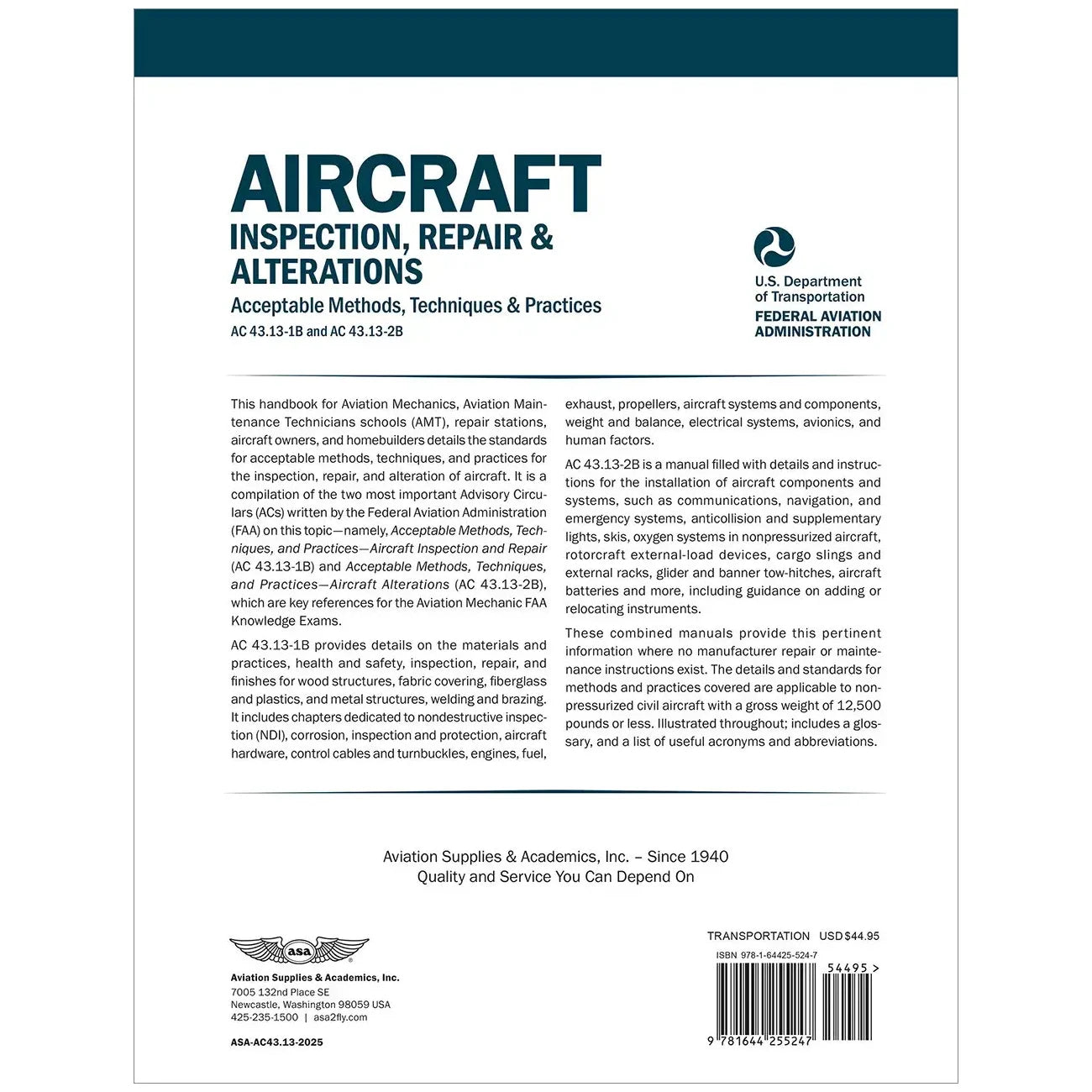 ASA Aircraft Inspection, Repair & Alterations Handbook