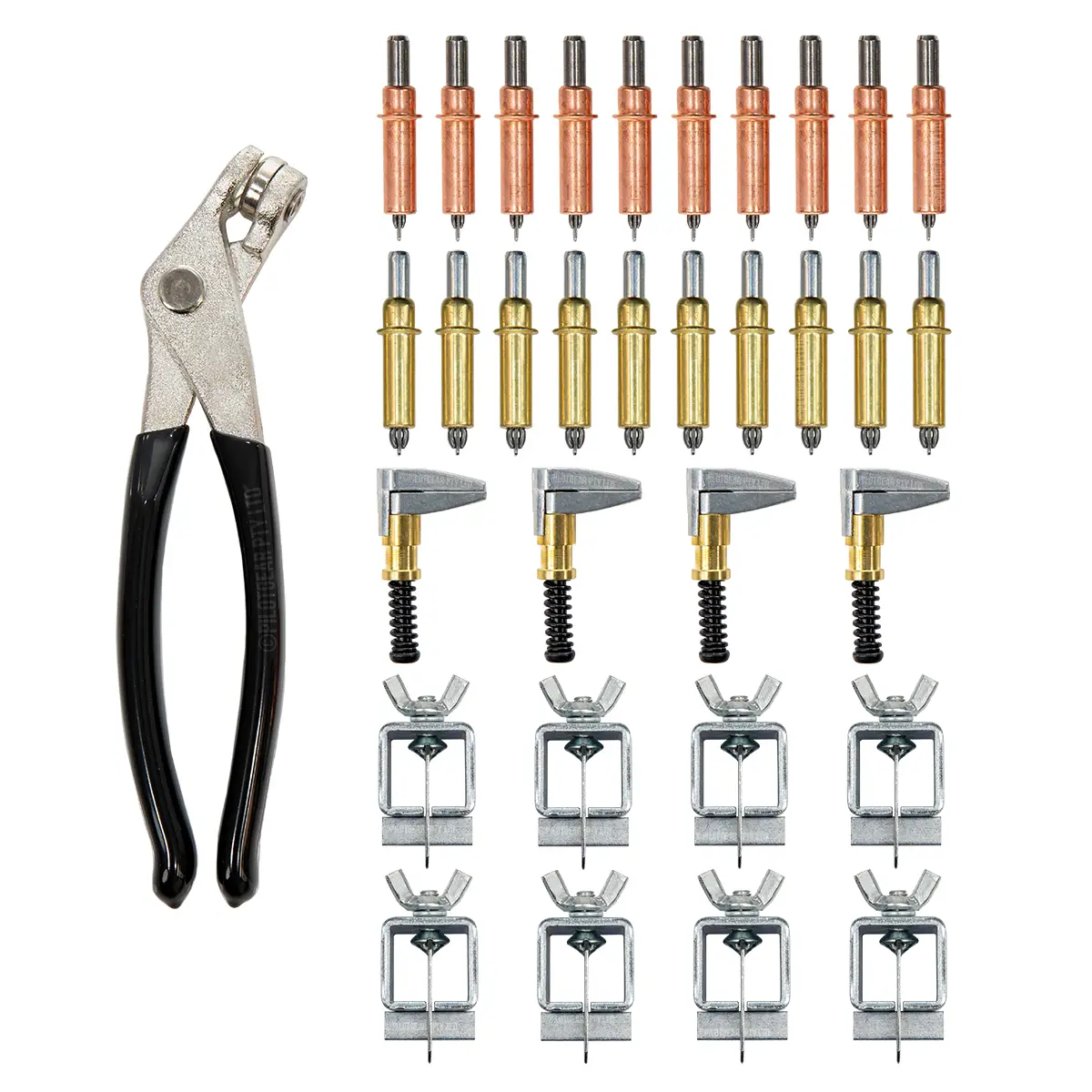 Cleco Metal Fabrication Kit – Cleco Pliers, 1/8" & 3/16" Fasteners, 1" Side Grip Clamps & Butt Weld Clamps