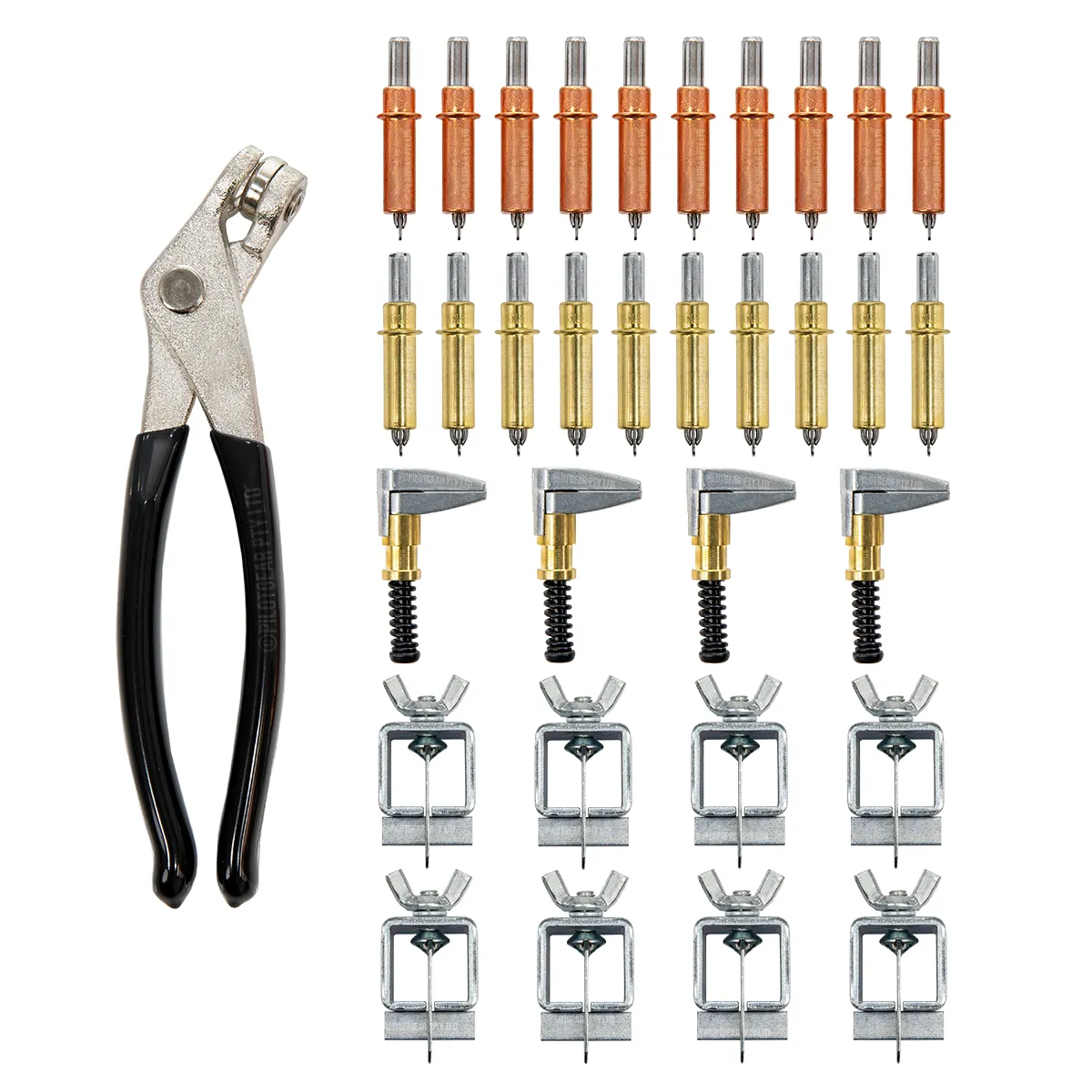 Cleco Metal Fabrication Kit – Cleco Pliers, 1/8" & 3/16" Fasteners, 1" Side Grip Clamps & Butt Weld Clamps