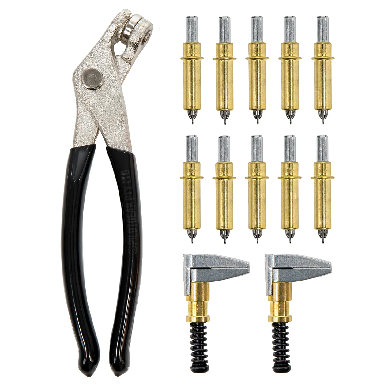 Cleco Brass Starter Kit – 10x 3/16" Fasteners, 2x 1" Clamps & Pliers