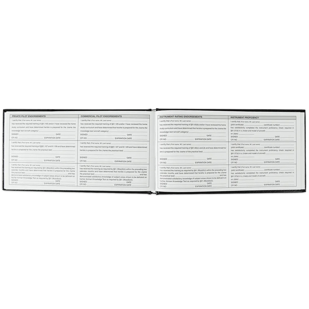 ASA Standard Pilot Log Book - Black