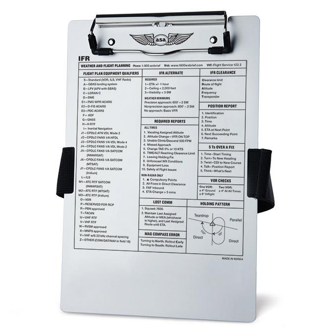 ASA IFR Clipboard with Strap & Pencil Holder image 0