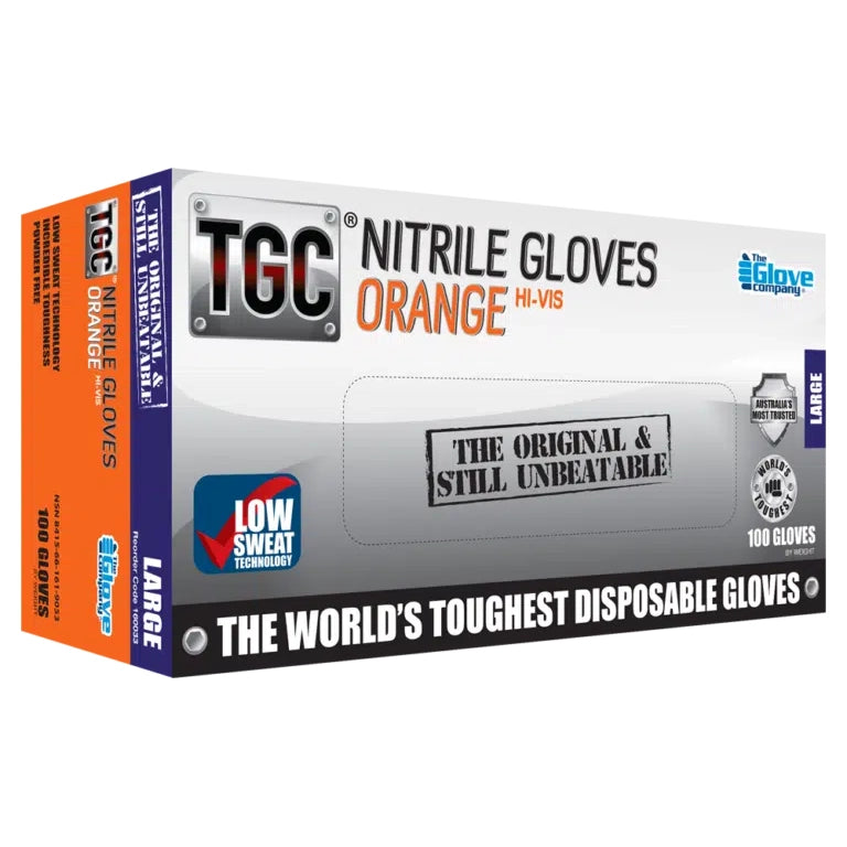 Free Sample - TGC® Hi-Vis Orange Nitrile Disposable Gloves image 1