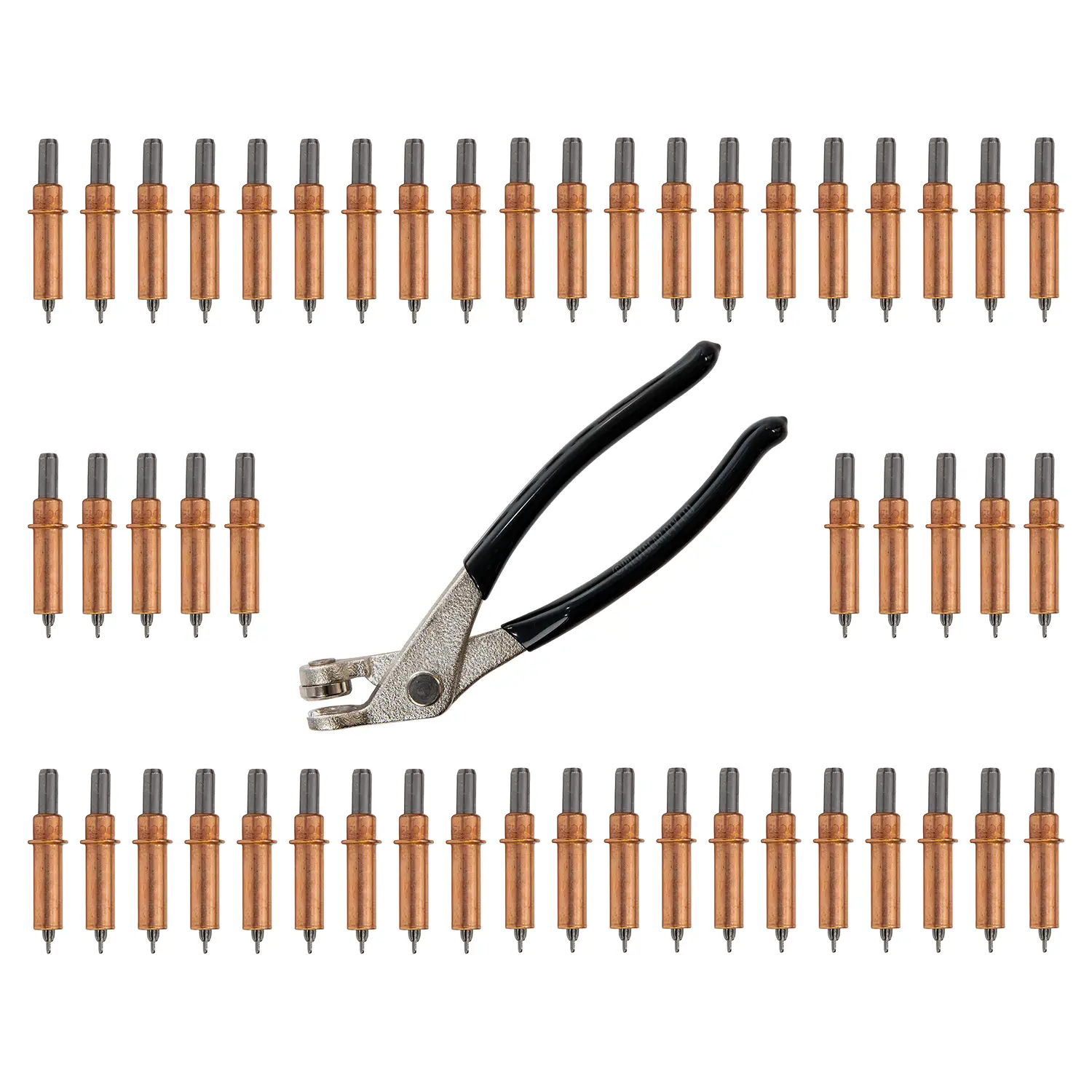 50-Pack 1/8″ Cleco Temporary Fasteners with Pliers – Reusable Sheet Metal Holder Set image 0