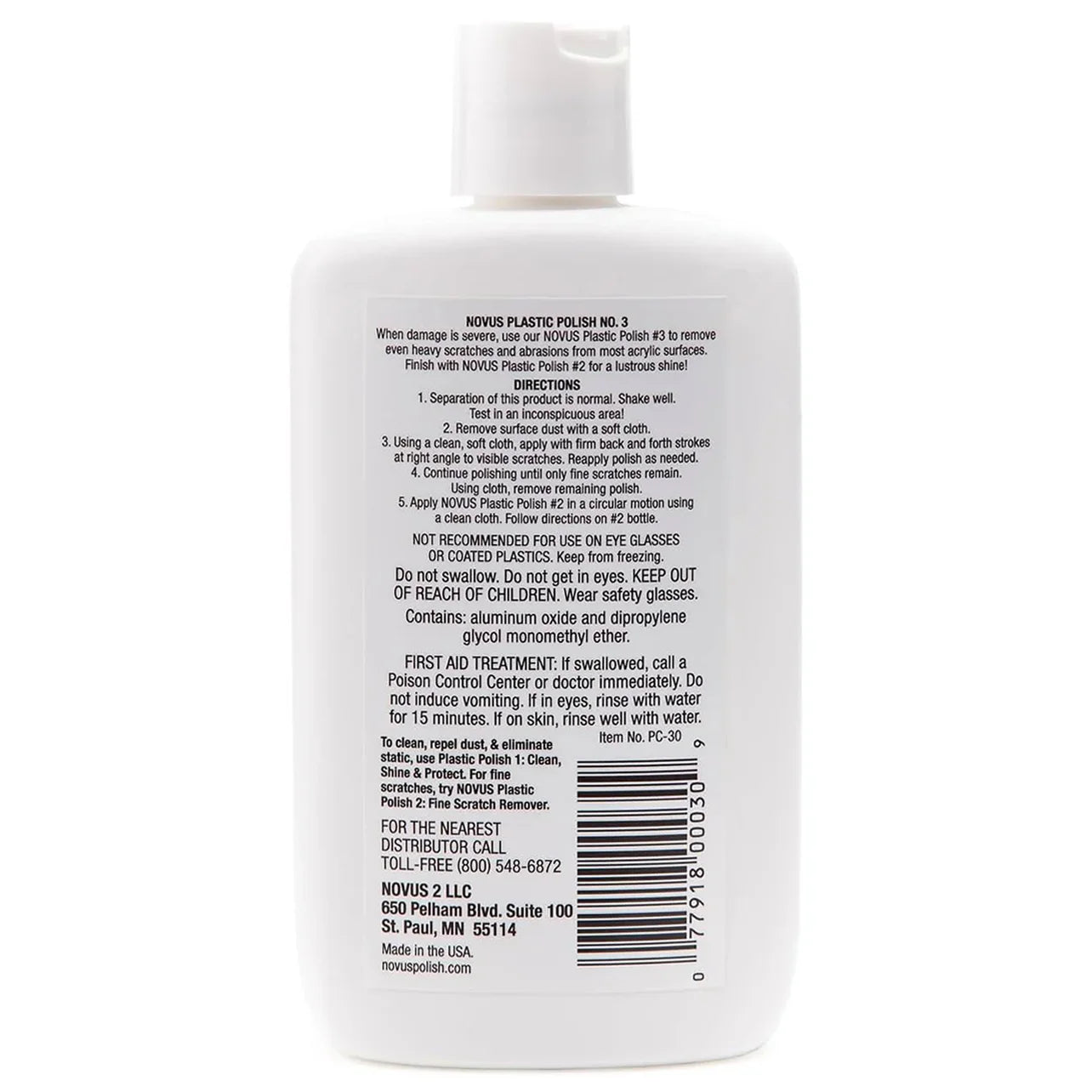 NOVUS 3 Plastic Polish Heavy Scratch Remover 237 mL / 8 oz image 1