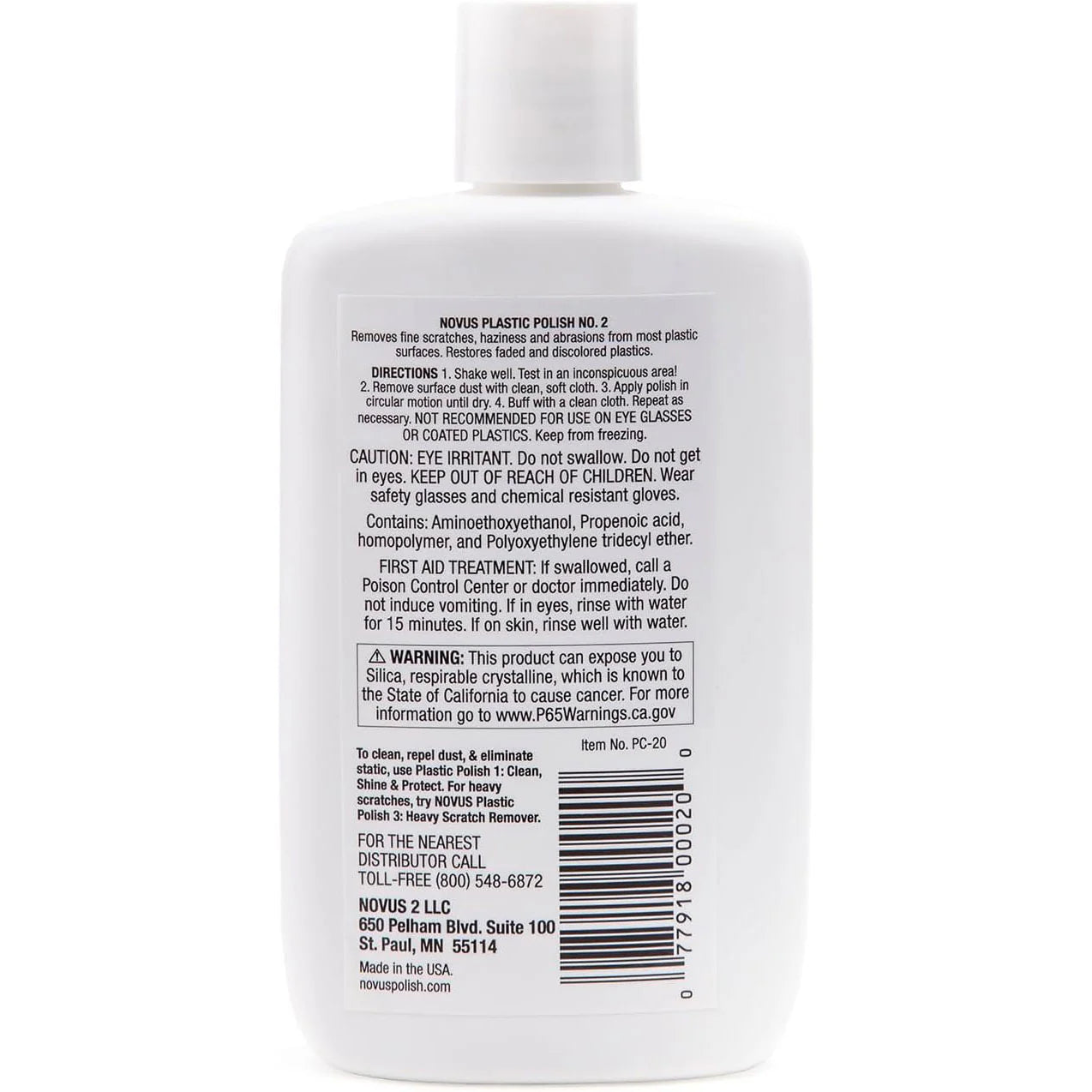 Novus 2 Plastic Polish Fine Scratch Remover 237 mL / 8 oz image 1