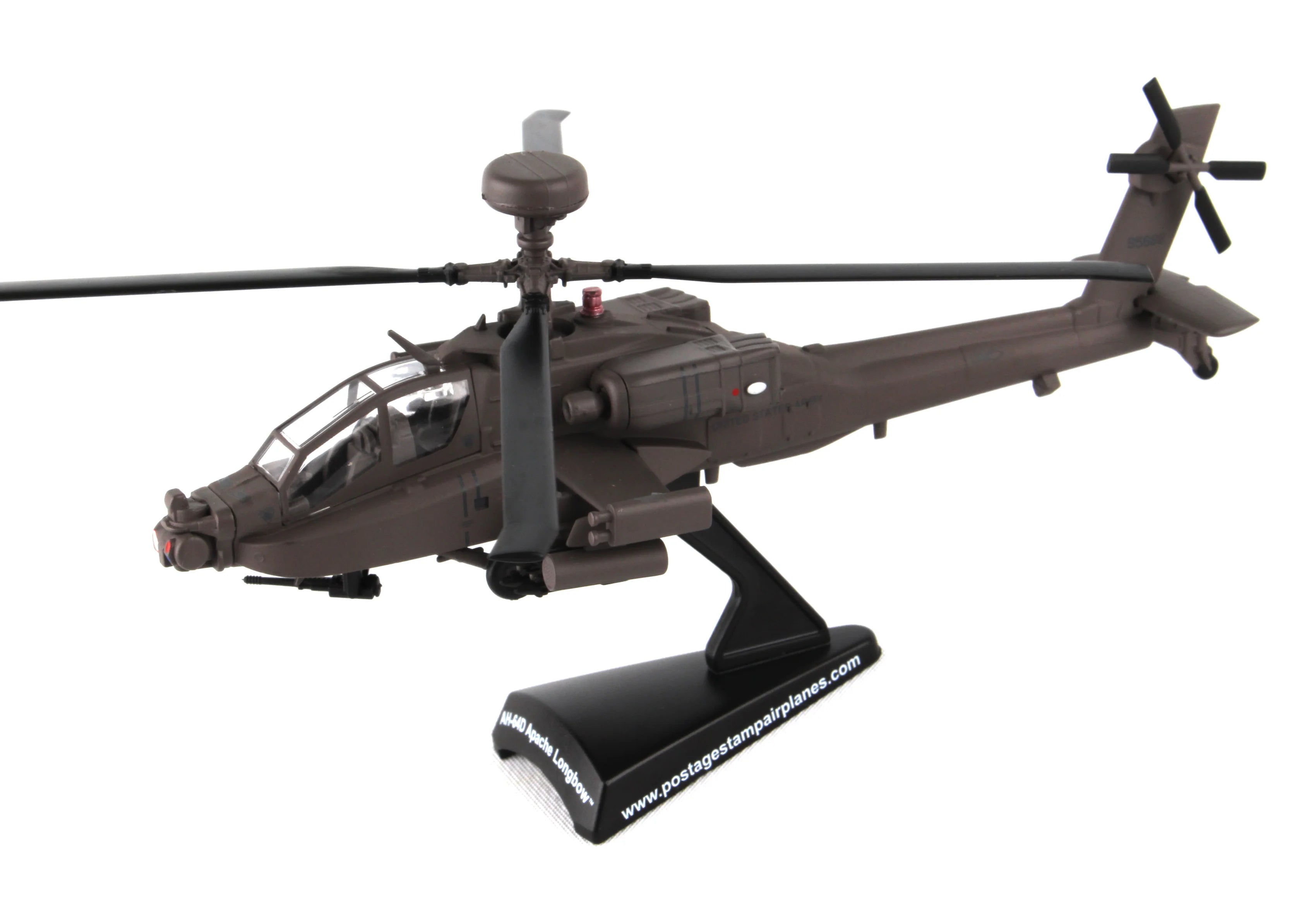 Postage Stamp 1/100 AH-64D Apache Longbow Helicopter Model
