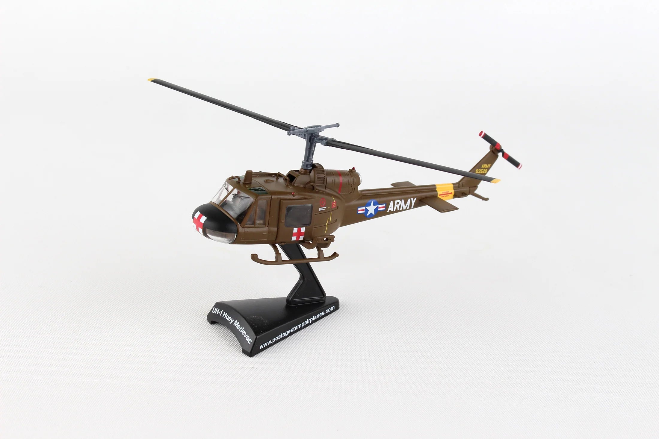 Postage Stamp 1/87 Bell UH1 Huey Medivac Helicopter Model