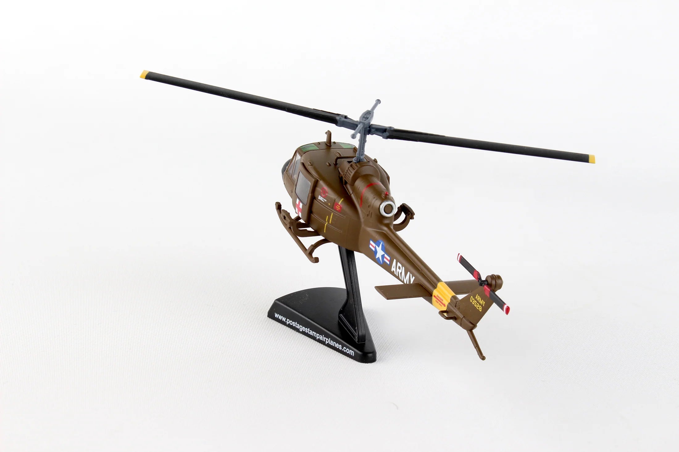 Postage Stamp 1/87 Bell UH1 Huey Medivac Helicopter Model