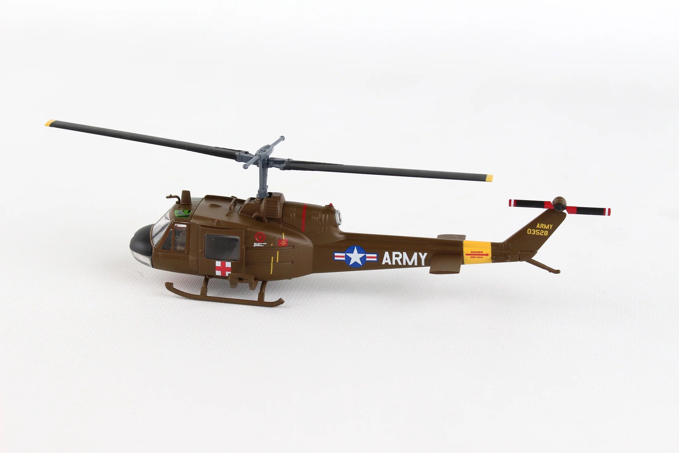 Postage Stamp 1/87 Bell UH1 Huey Medivac Helicopter Model